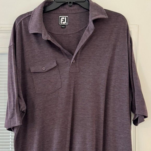 FJ FootJoy Short Sleeve Purple Athletic Fit Golf Polo with Pocket Men's‎ Size XL - Picture 1 of 7